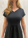 Field Day Dress Dolman Dress in Black Linen