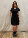 Field Day Dress Dolman Dress in Black Linen