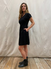 Field Day Dress Dolman Dress in Black Linen