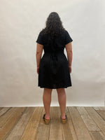 Field Day Dress Dolman Dress in Black Linen