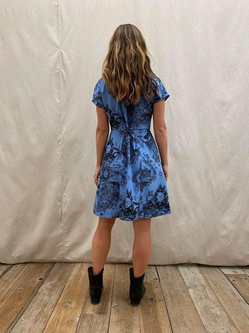 Field Day Dress Dolman Dress in Earth Worship in Ocean Blue