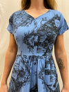 Field Day Dress Dolman Dress in Earth Worship in Ocean Blue