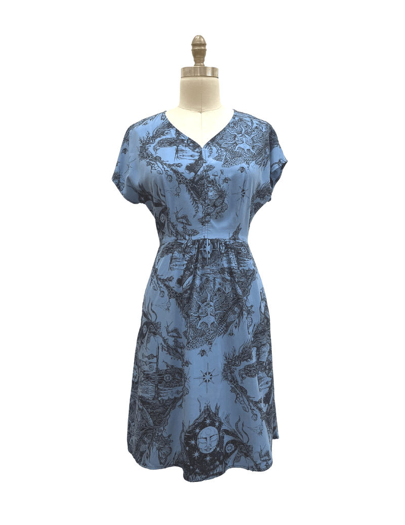 Field Day Dress Dolman Dress in Earth Worship in Ocean Blue