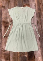 Field Day Dress Dolman Dress in Sage Linen