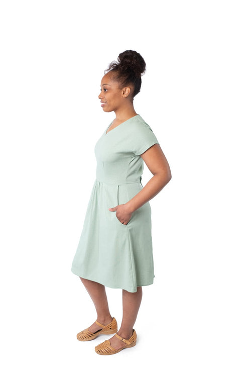 Field Day Dress Dolman Dress in Sage Linen