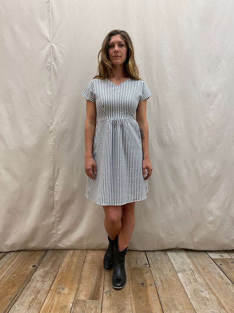 Field Day Dress Dolman Dress in Seersucker