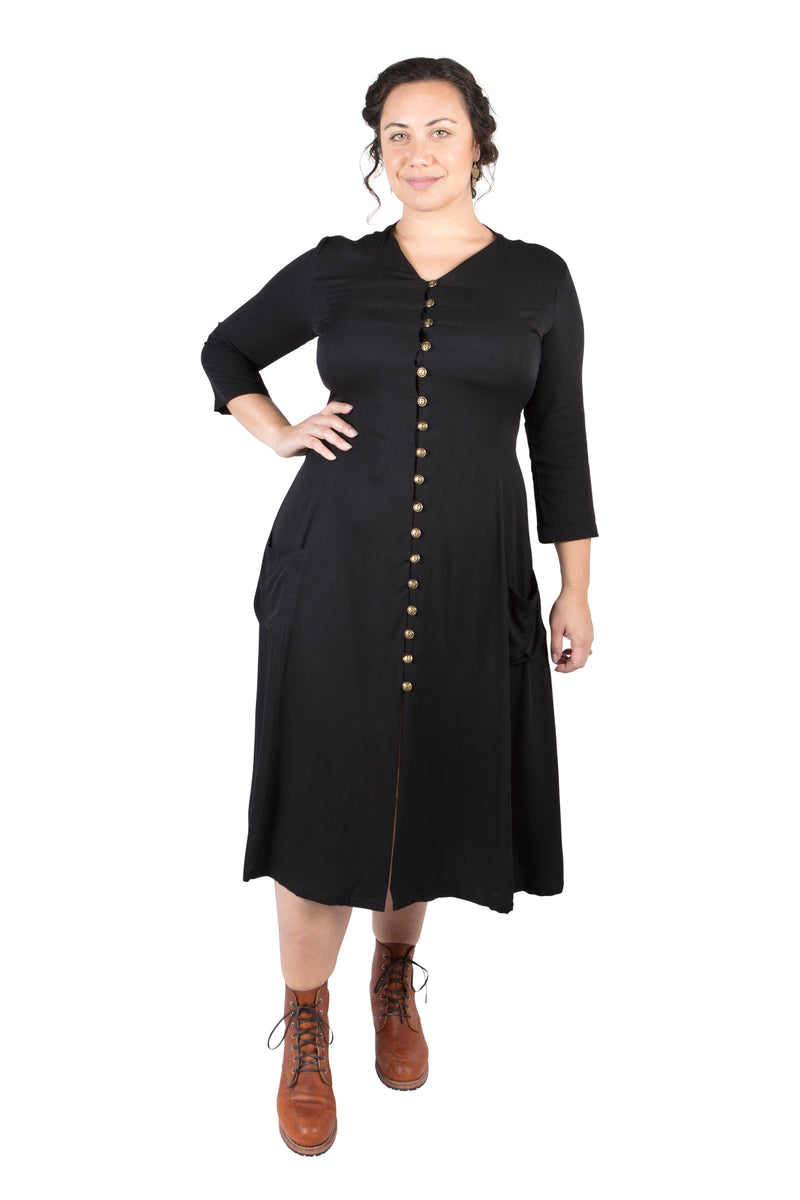 Field Day Dress Fiona Dress in Black Challis