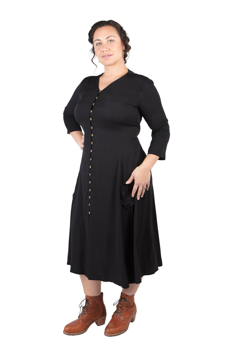 Field Day Dress Fiona Dress in Black Challis