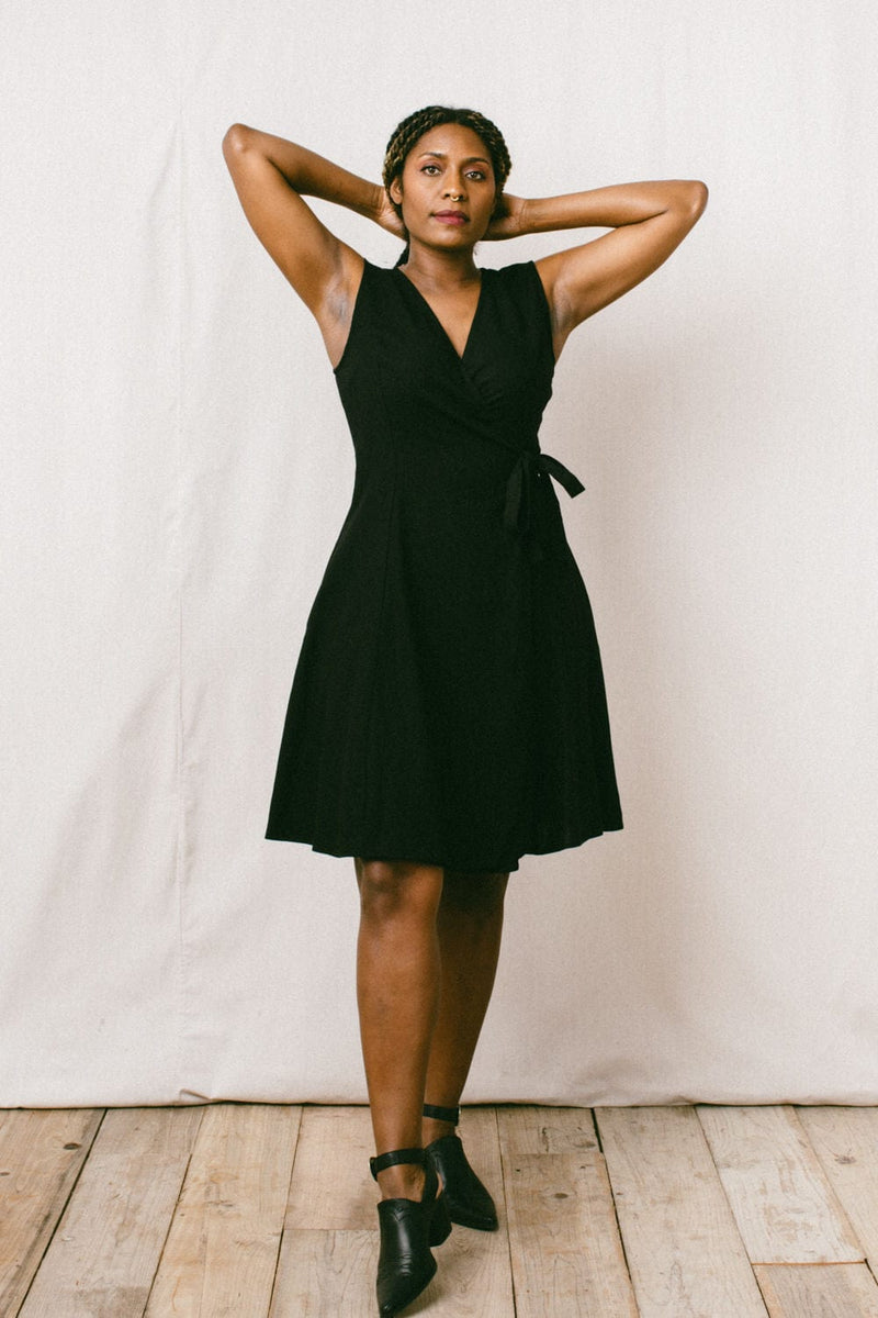 Field Day Dress Thea Dress in Black Linen