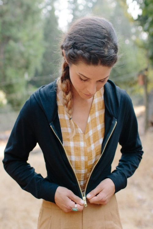 Field Day Hoodie Cropped Hoodie In Black