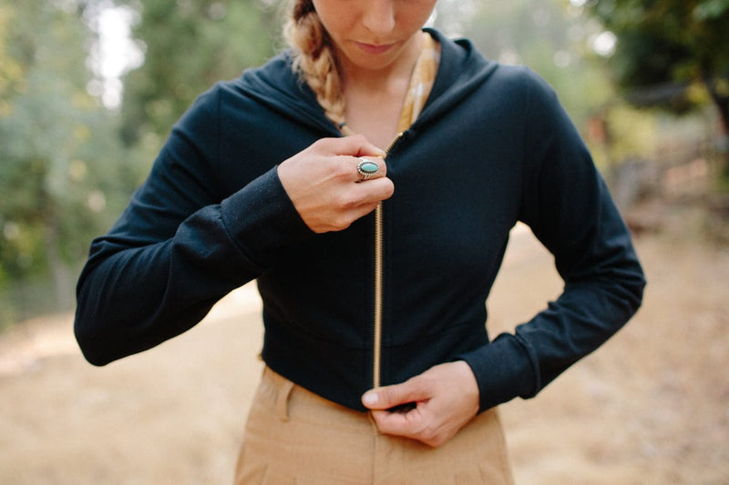 Field Day Hoodie Cropped Hoodie In Black