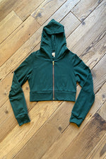 Field Day Hoodie Cropped Hoodie In Emerald Green