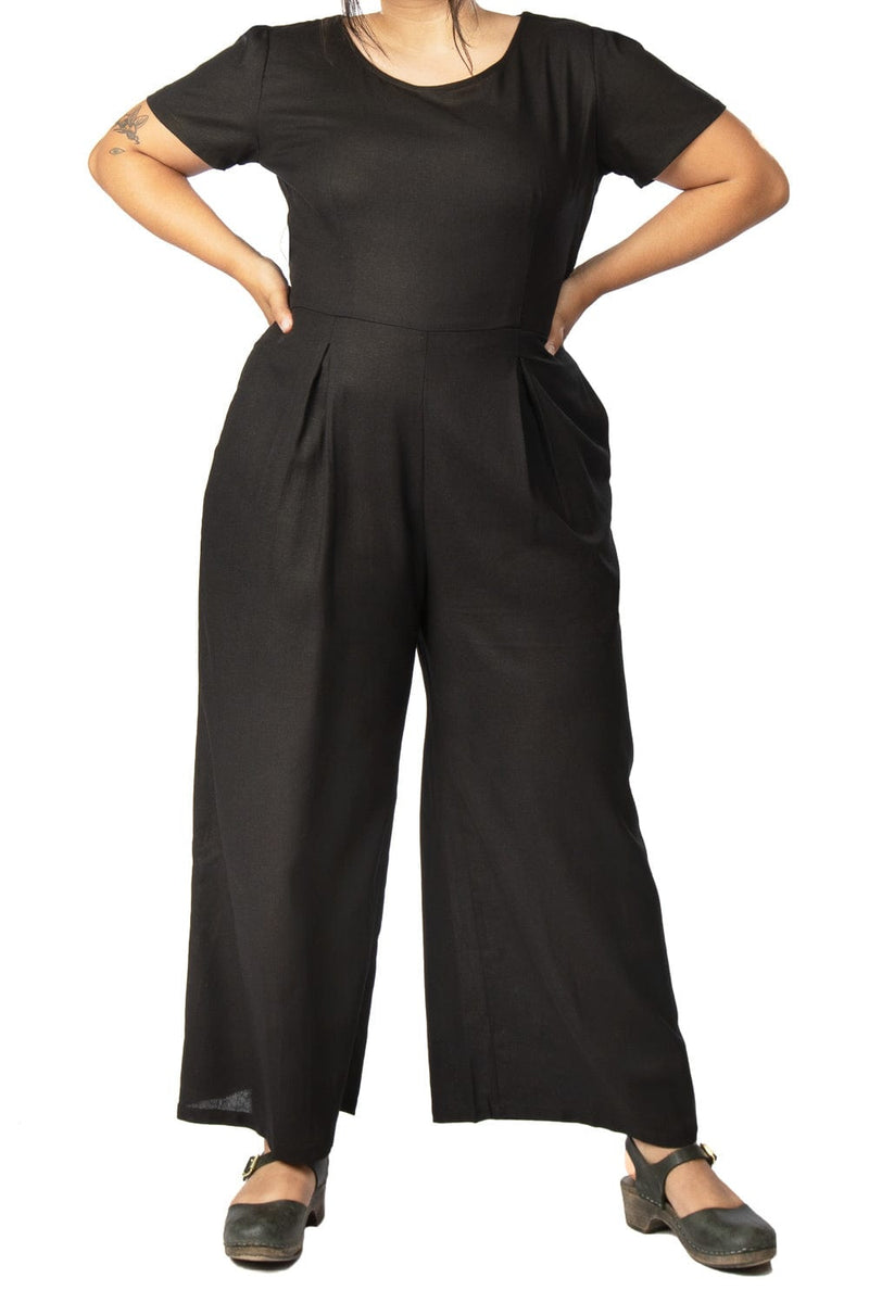 Field Day Jumpsuit Vega Jumpsuit in Black Linen