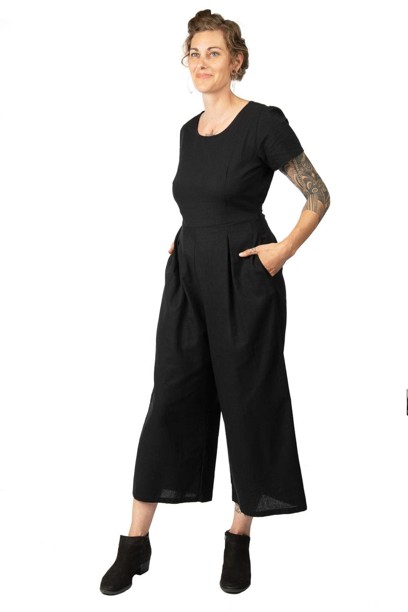 Field Day Jumpsuit Vega Jumpsuit in Black Linen