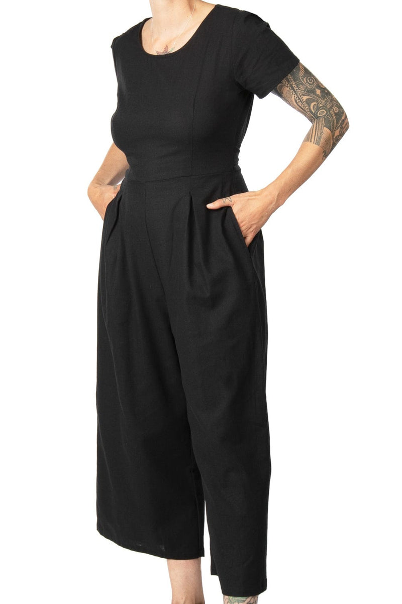 Field Day Jumpsuit Vega Jumpsuit in Black Linen