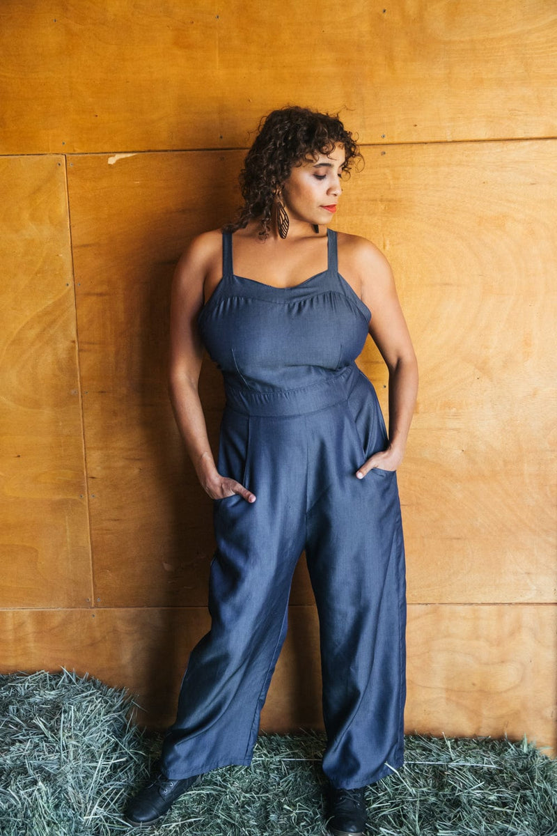 Field Day Jumpsuit Yolked Juniper Jumpsuit in Denim Tencel