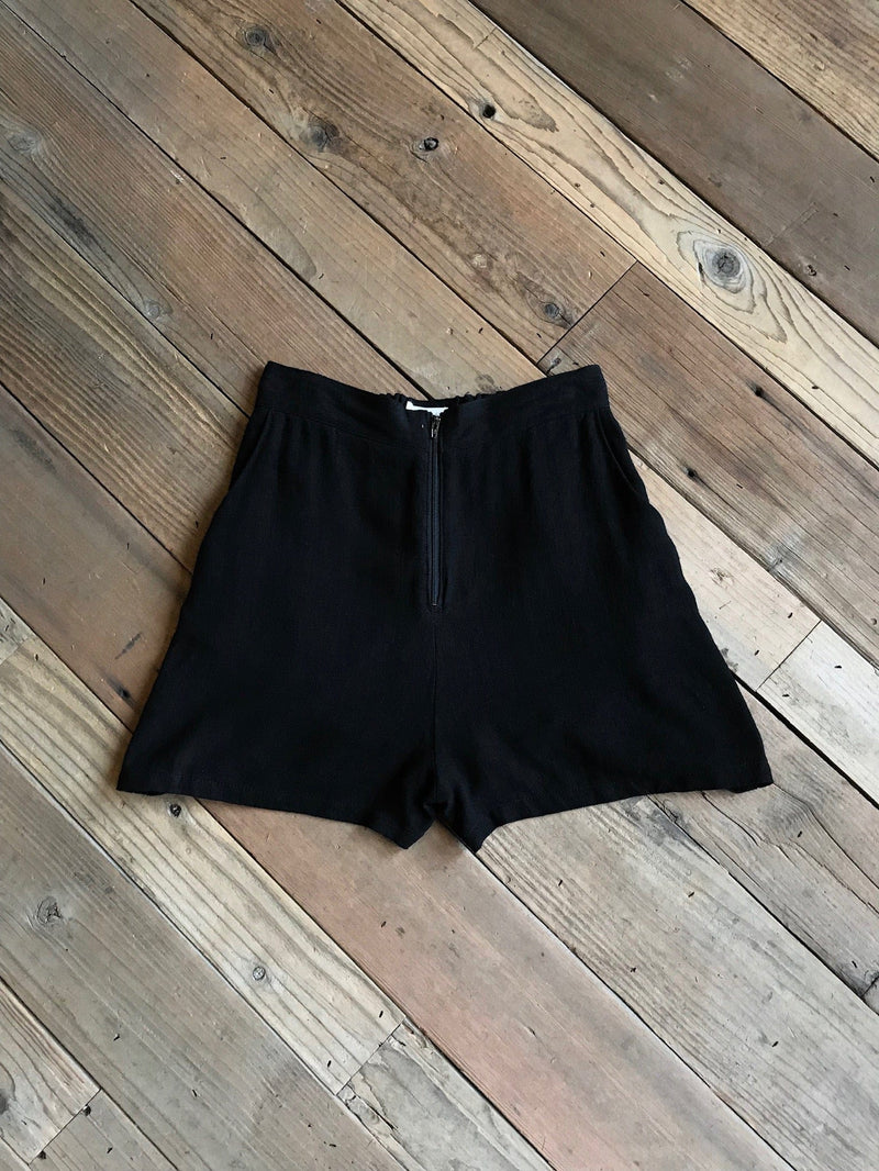 Field Day Shorts Breezy Shorts in Black Linen