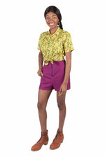 Field Day Shorts Breezy Shorts in Electric Violet Linen