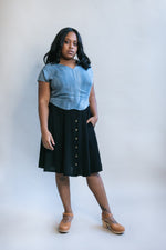 Field Day Skirt Bae Skirt in Black Challis