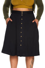 Field Day Skirt Bae Skirt in Black Challis