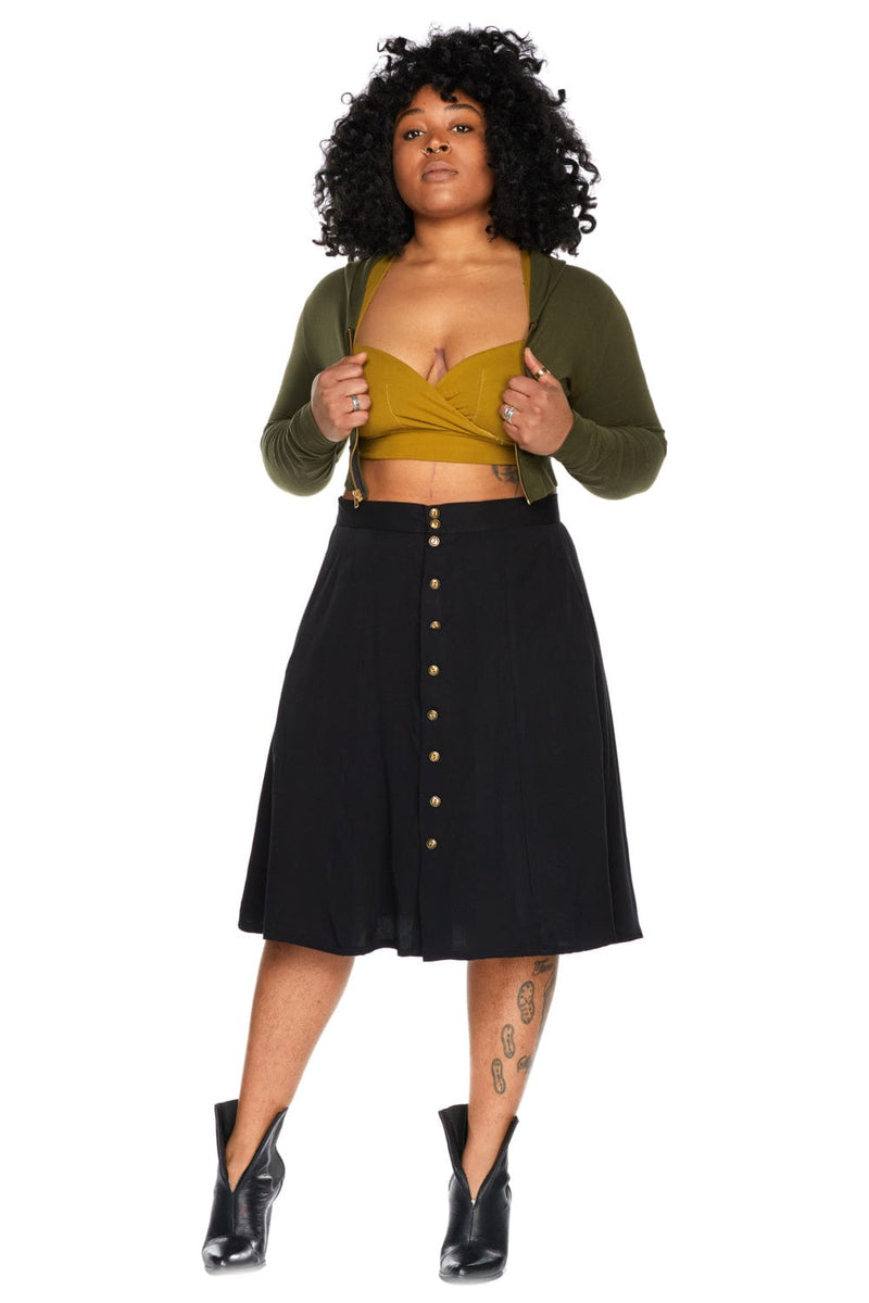 Field Day Skirt Bae Skirt in Black Challis