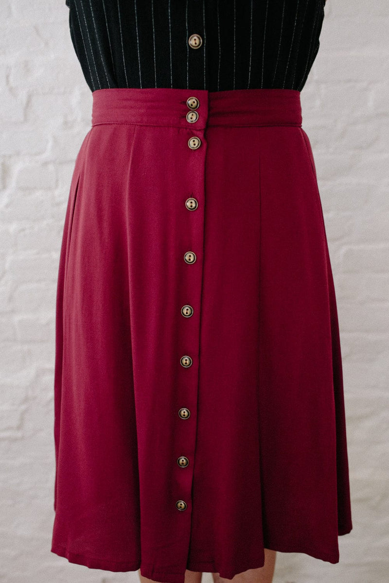 Field Day Skirt Bae Skirt in Pinot Noir Crepe