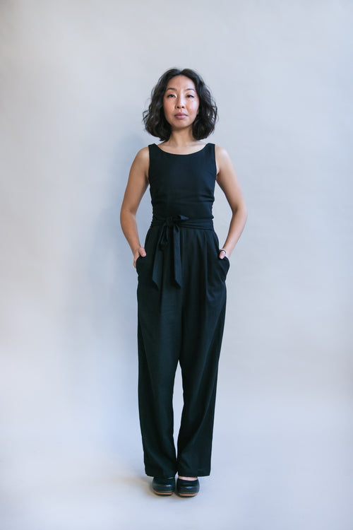 Liberty Jumpsuit in Black Linen