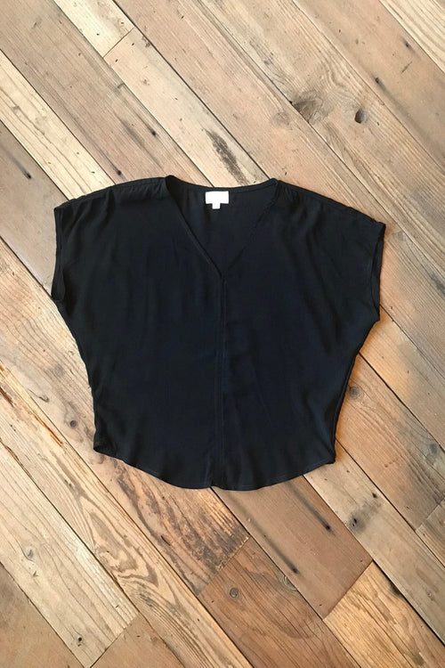 Field Day Top Dolman Top in Black Challis