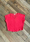 Field Day Top Dolman Top in Electric Coral