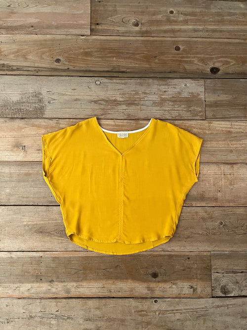 Field Day Top Dolman Top in Mustard Challis