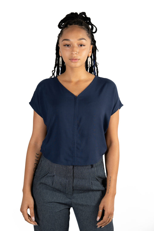 Field Day Top Dolman top in Navy Rayon Challis