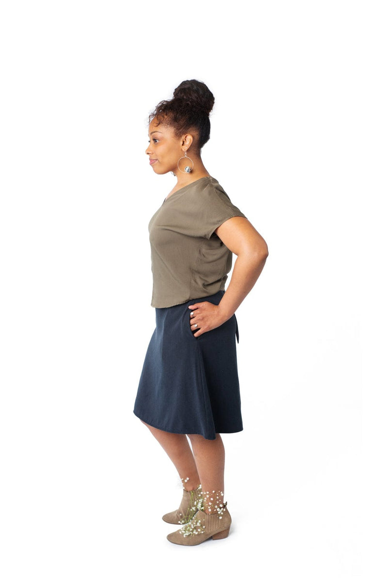 Field Day Top Dolman top in Olive Rayon Twill