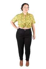 Field Day Top Unisex Button Up in Lemon Wood Sorrel