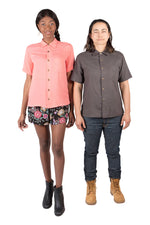 Field Day Top Unisex Button Up in Watermelon Rosé