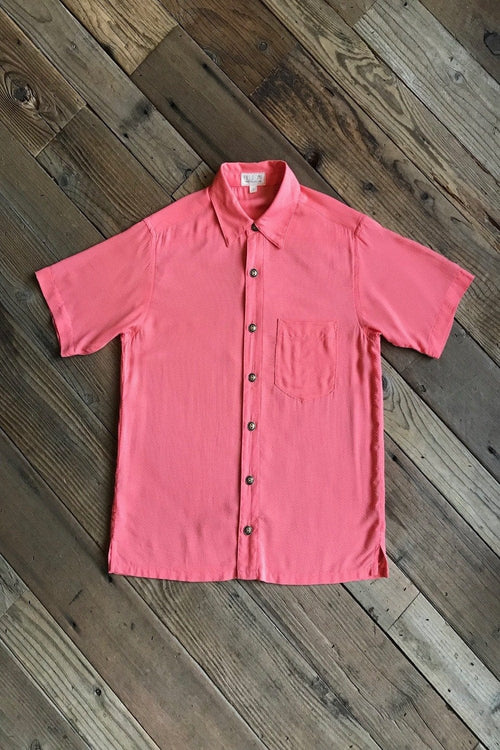 Field Day Top Unisex Button Up in Watermelon Rosé